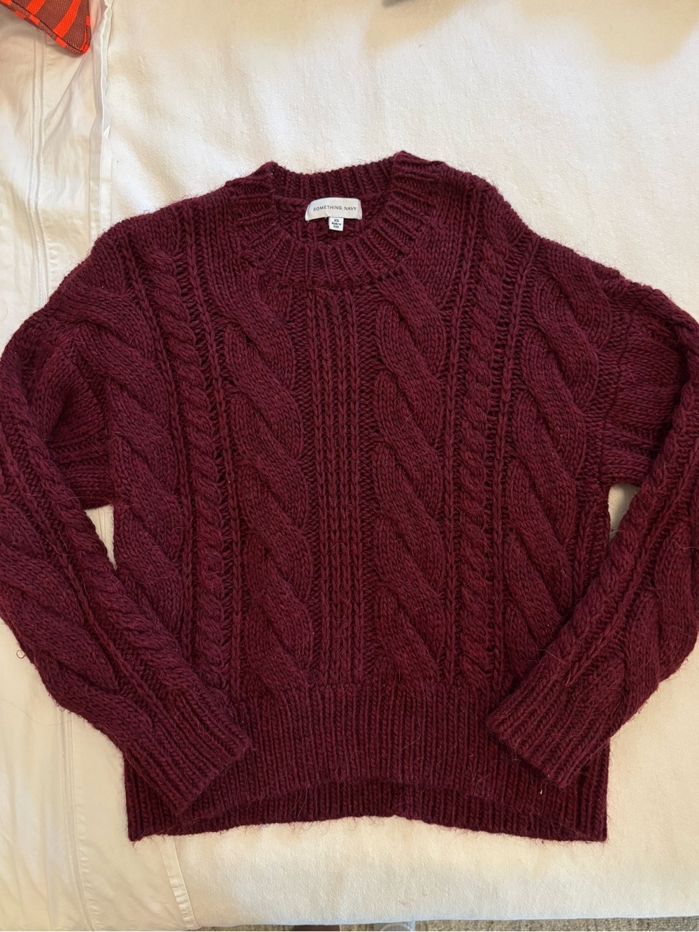 Something Navy Burgundy Sweater